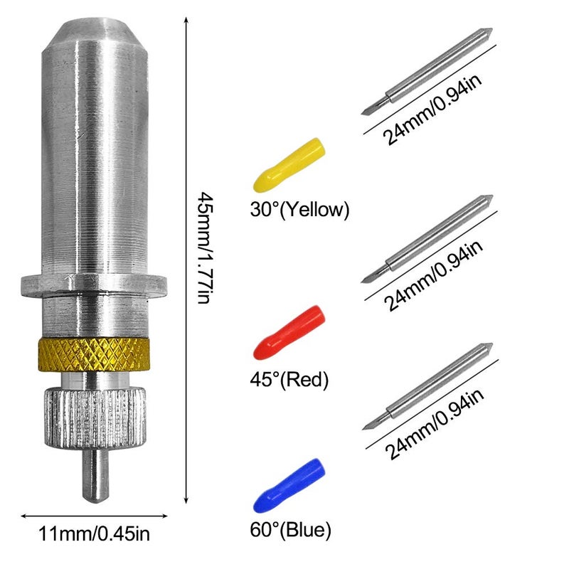 AFUNTA 30 pcs (30/45/60 Degree) AFUNTA Blade Vinyl Cutter Plotter Cutting Blades for Roland & Most Domestic and Imported Plotter with Blade Holder Base - Image 3